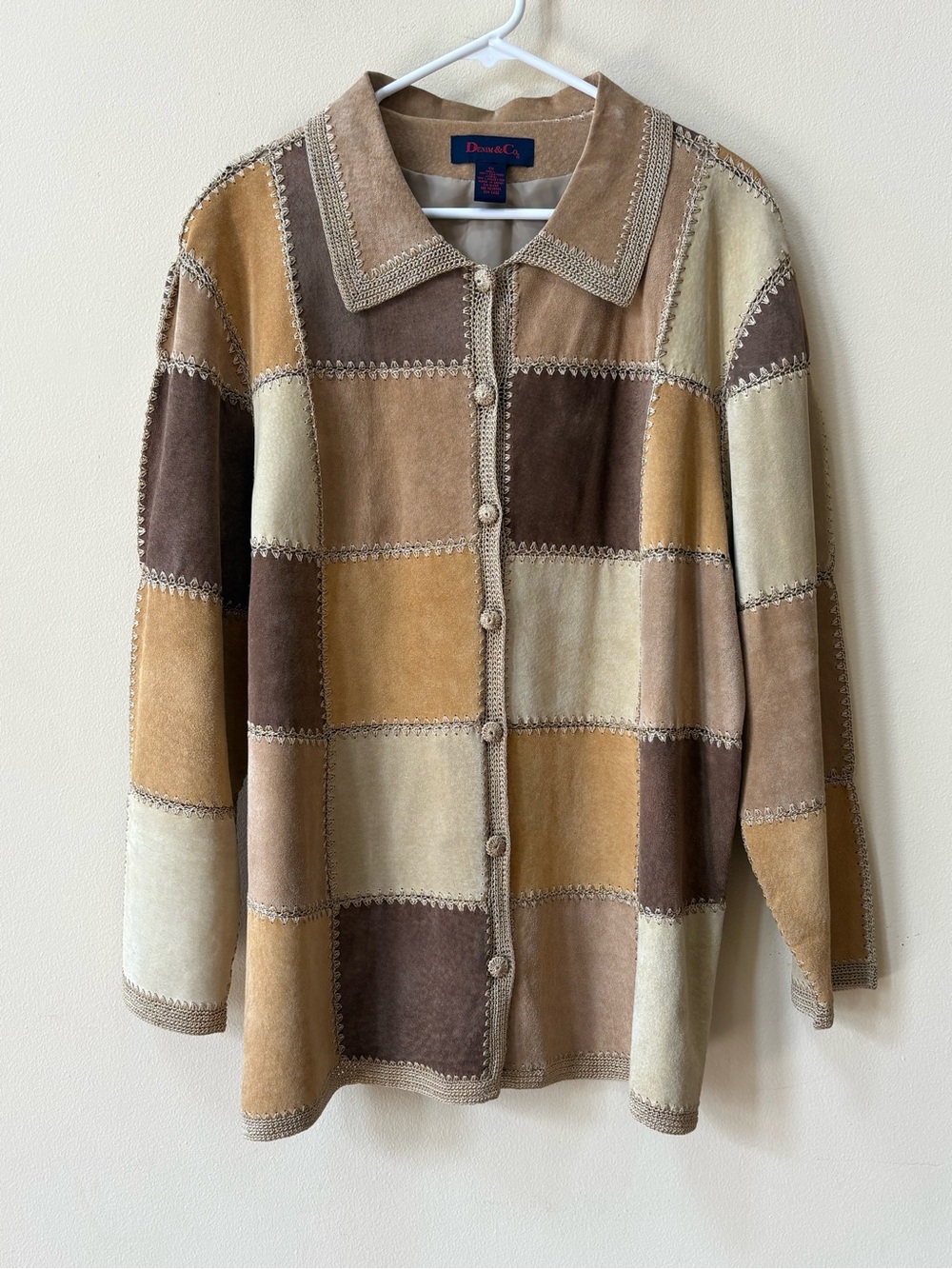 Vintage Denim & Co Patchwork Leather Jacket